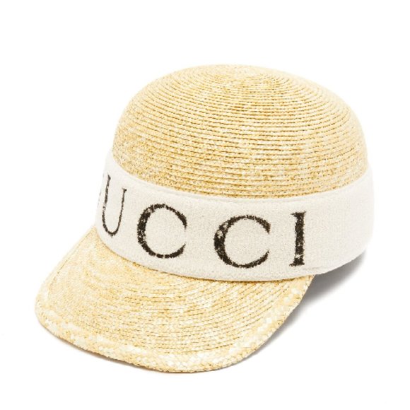 Gucci Logo-print Straw Baseball Cap in White NEW WITH DUST BAG - Picture 1 of 5